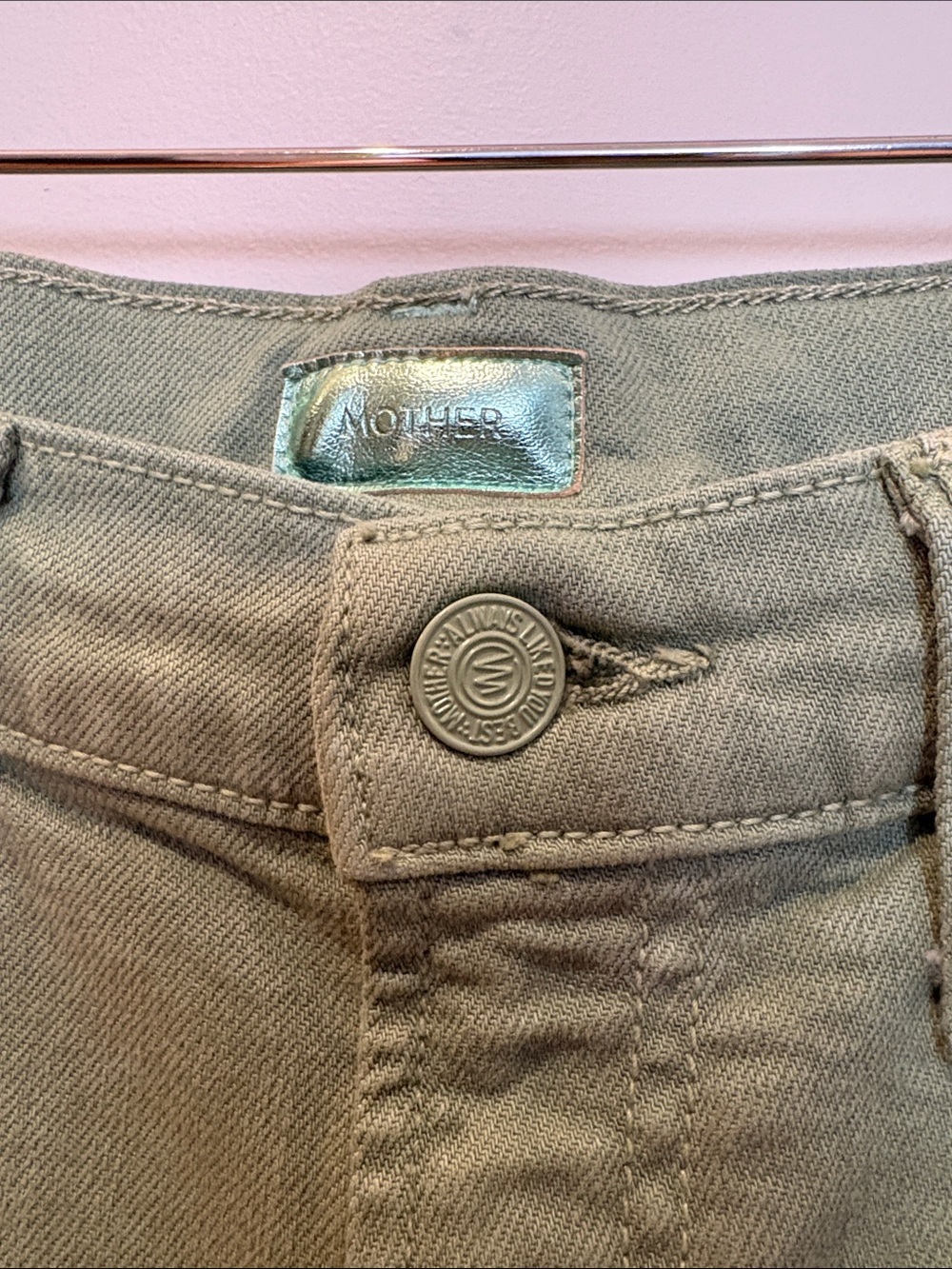 MOTHER High Waisted Rider Ankle Step Fray in a Beautiful Green Colour - Picture 5 of 11